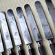 Box of 10 antique dessert knives Blackened wood and steel