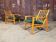 Paire de fauteuils ton vert foncé