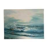 Table blue waves