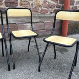 Set de 4 chaises design d’école vintage 1960