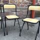 4 vintage school design chairs 1960