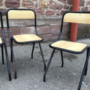 4 vintage school design chairs 1960