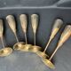Vintage 6 silver-plated champagne flutes, 20th century