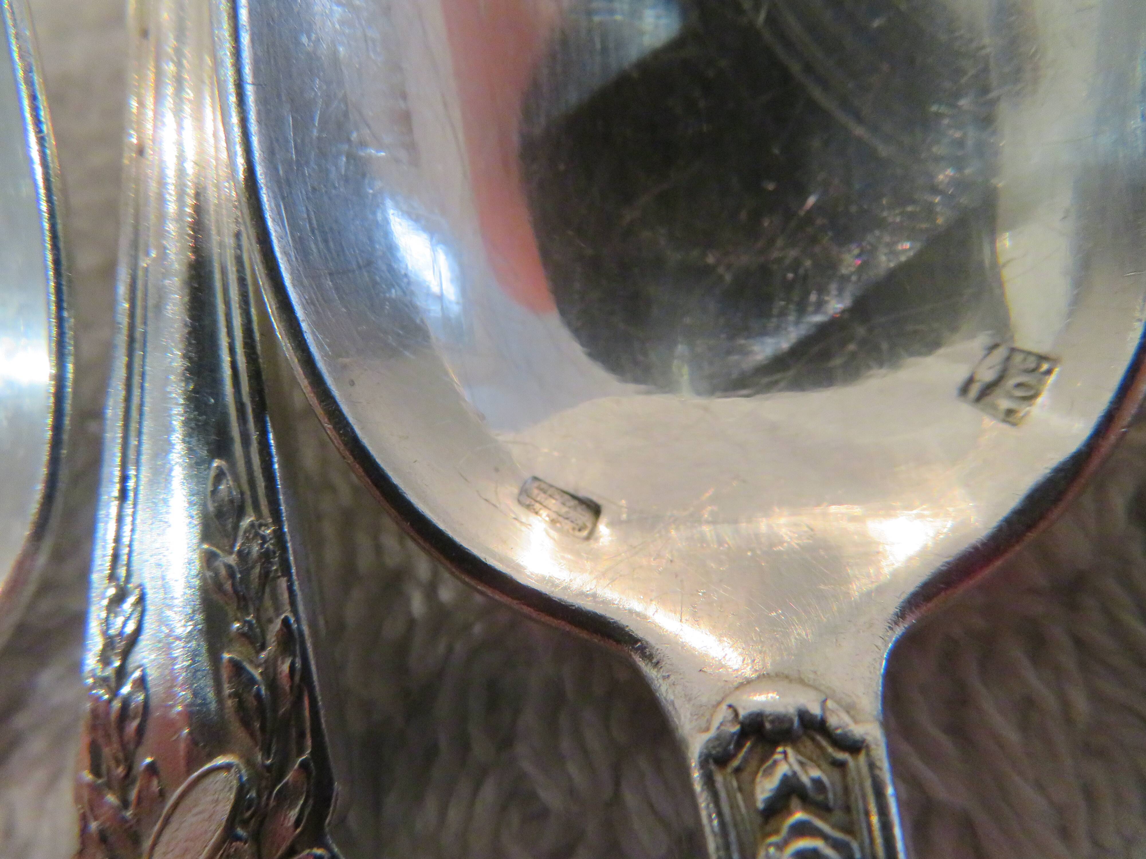 11 silver-plated coffee spoons SFAM Louis XVI musical attributes