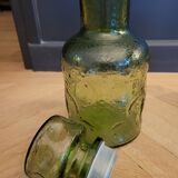 Vintage green glass decanter