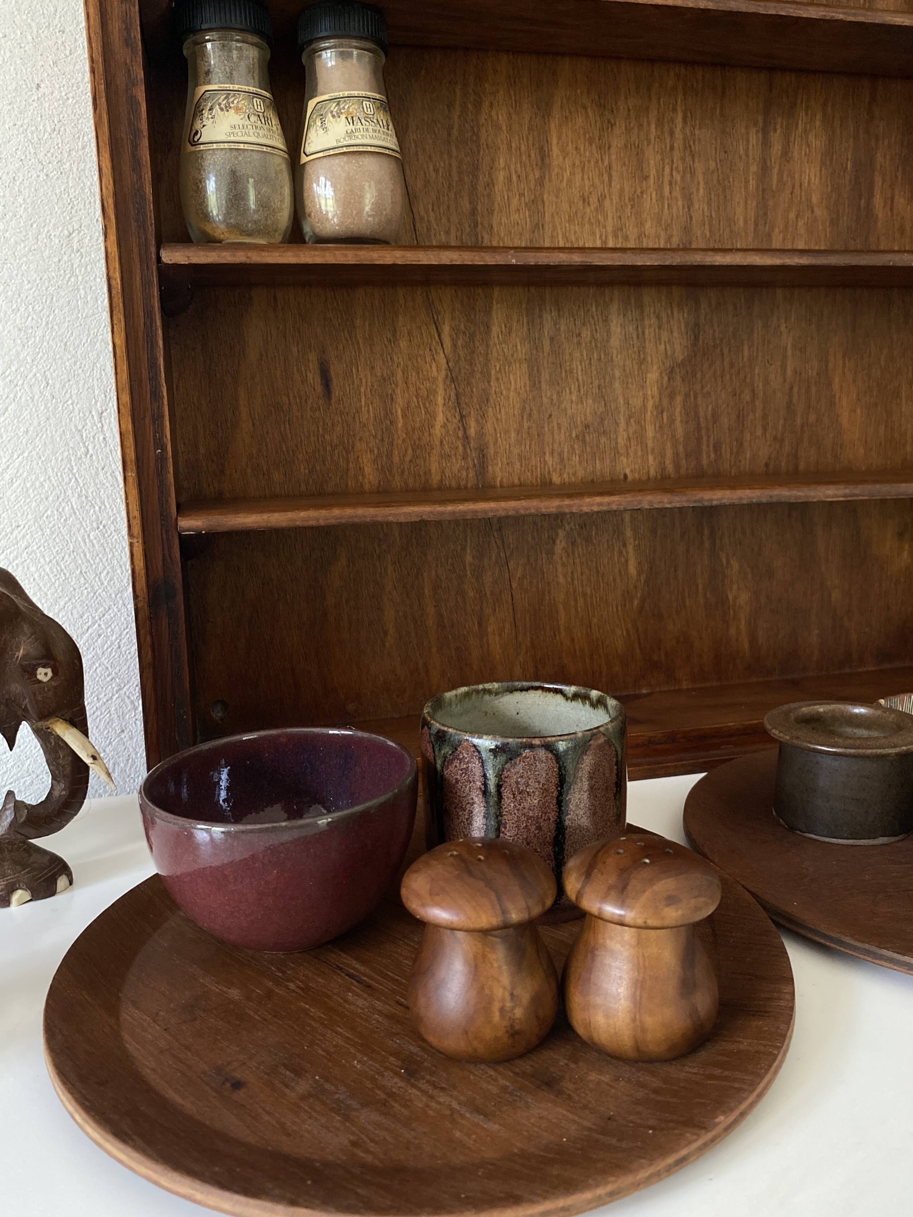 Salt and pepper shakers, wood