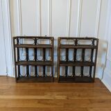 Pair of rattan shelves