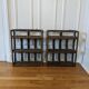 Pair of rattan shelves