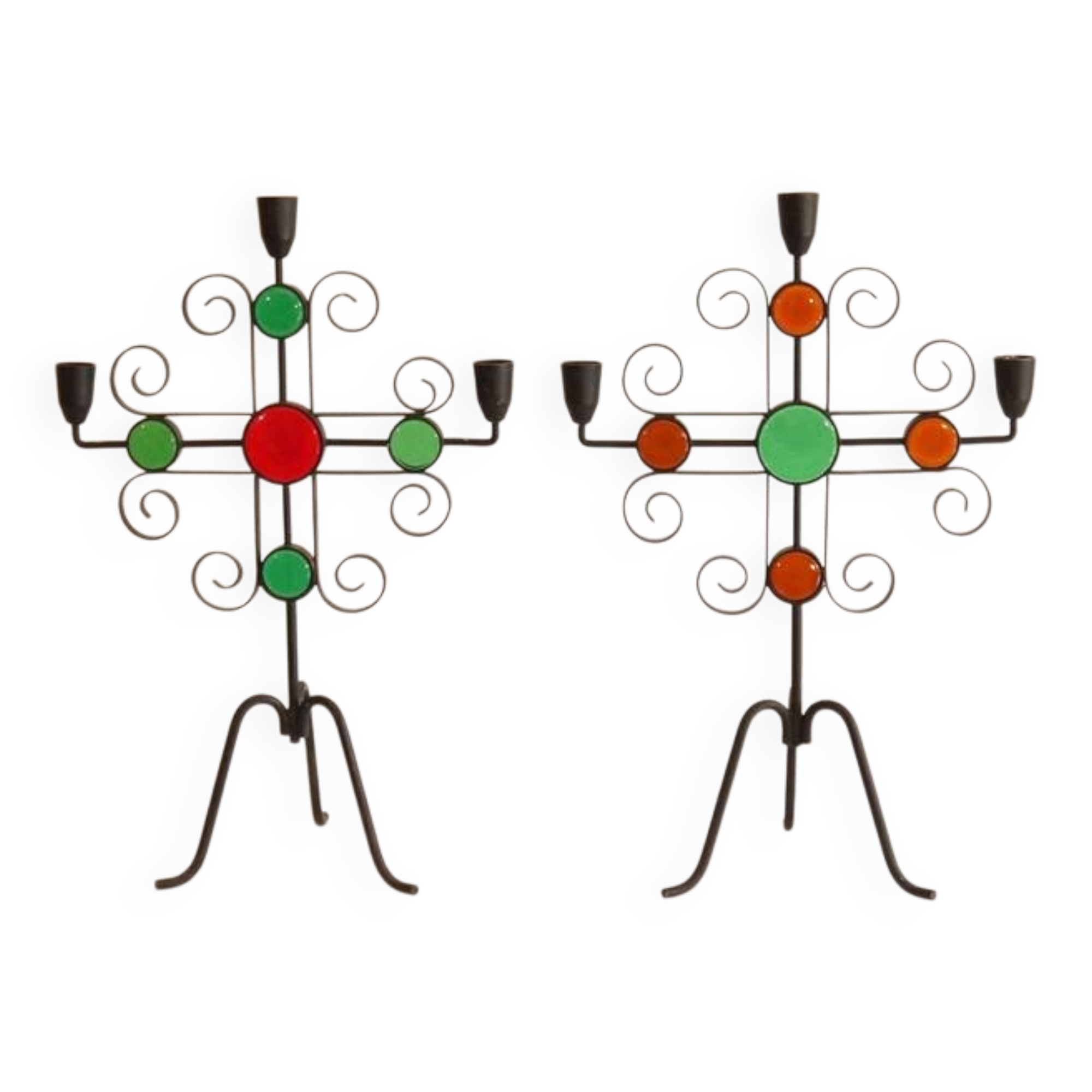 Pair of Swedish candlesticks from Ystad metall 1970