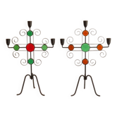Paire de chandeliers suedois de Ystad metall 1970