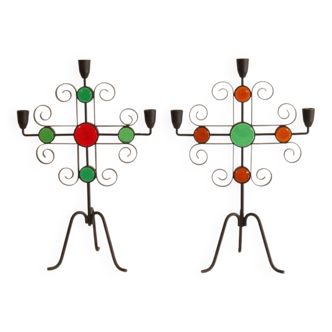 Pair of Swedish candlesticks from Ystad metall 1970