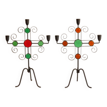 Pair of Swedish candlesticks from Ystad metall 1970