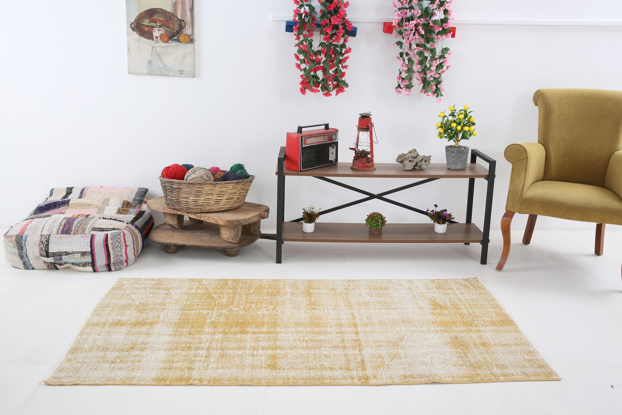 3x6 Faded Yellow Turkish Rug