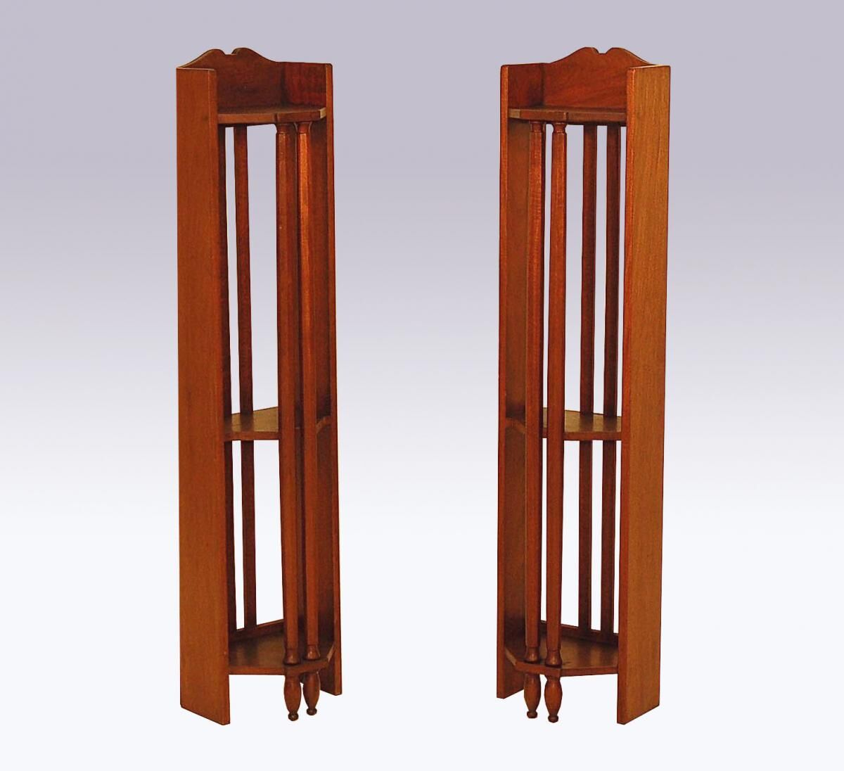 Pair of art deco mahogany wall columns