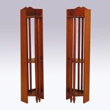 Pair of art deco mahogany wall columns