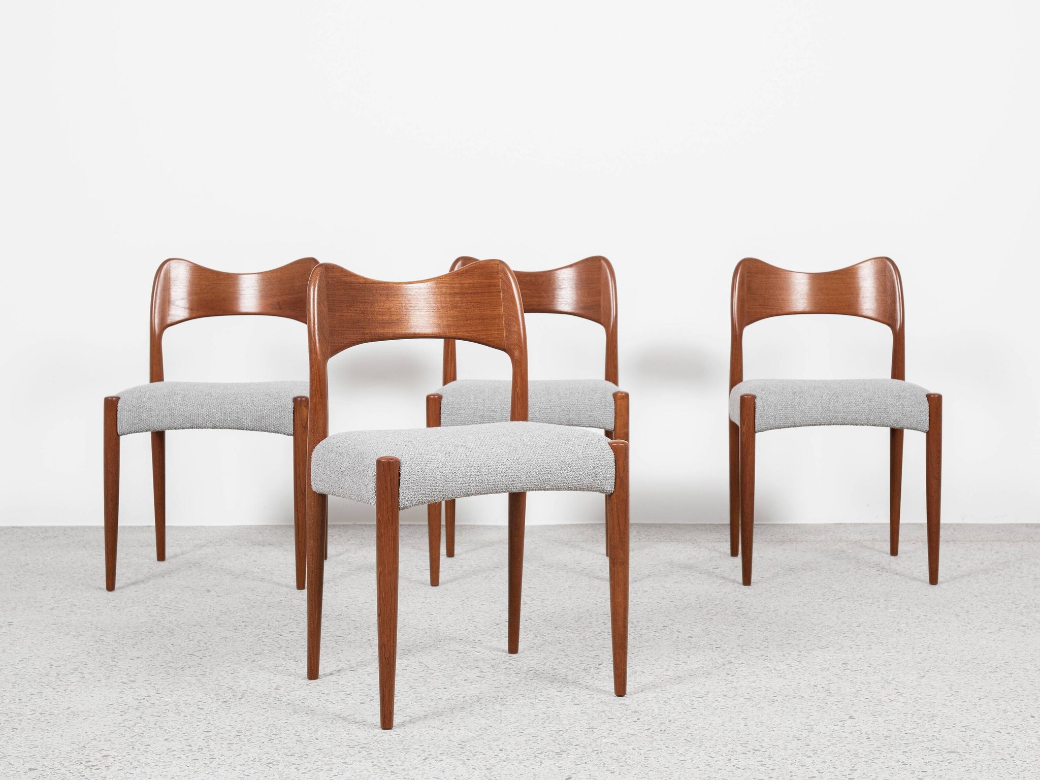 Midcentury set of 4 chairs in teak by Arne Hovmand Olsen for Mogens Kold