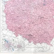 Old map of Poland Europe 43x43cm from 1950