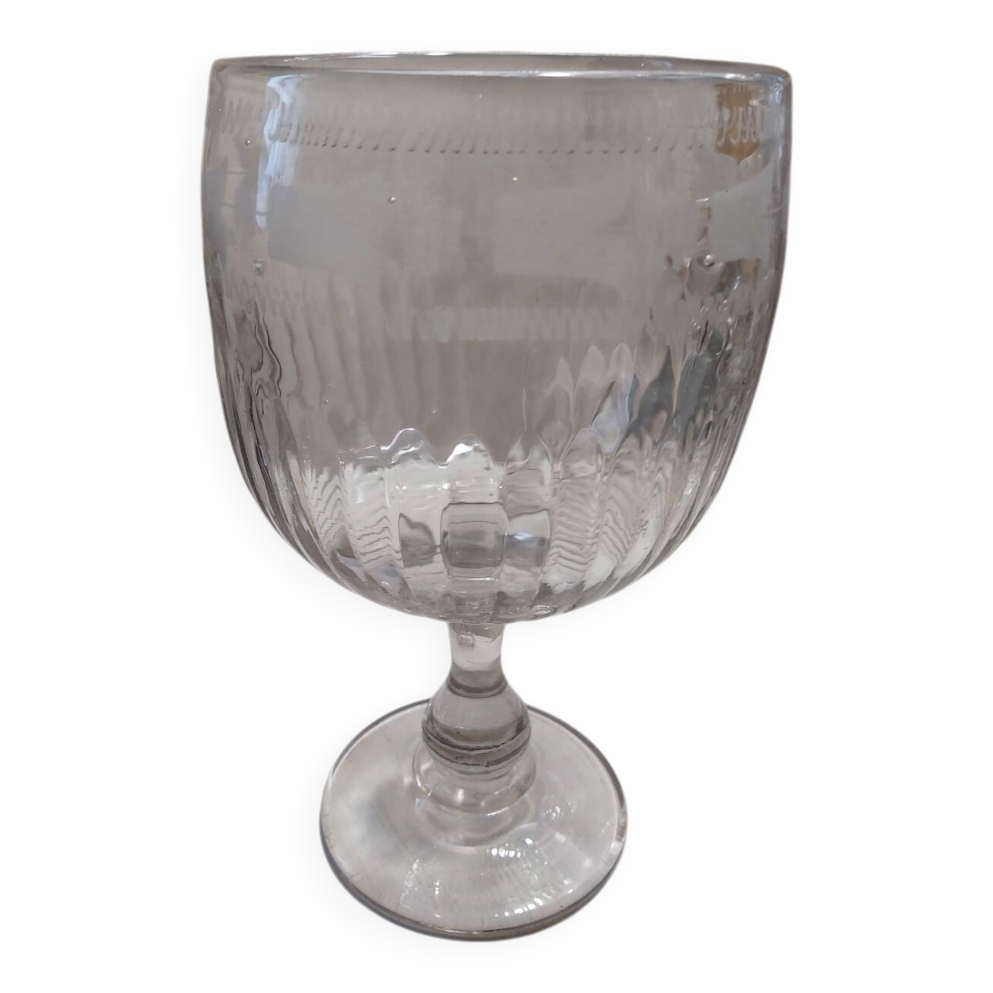 Wedding glass, blown glass from the 19th century.
