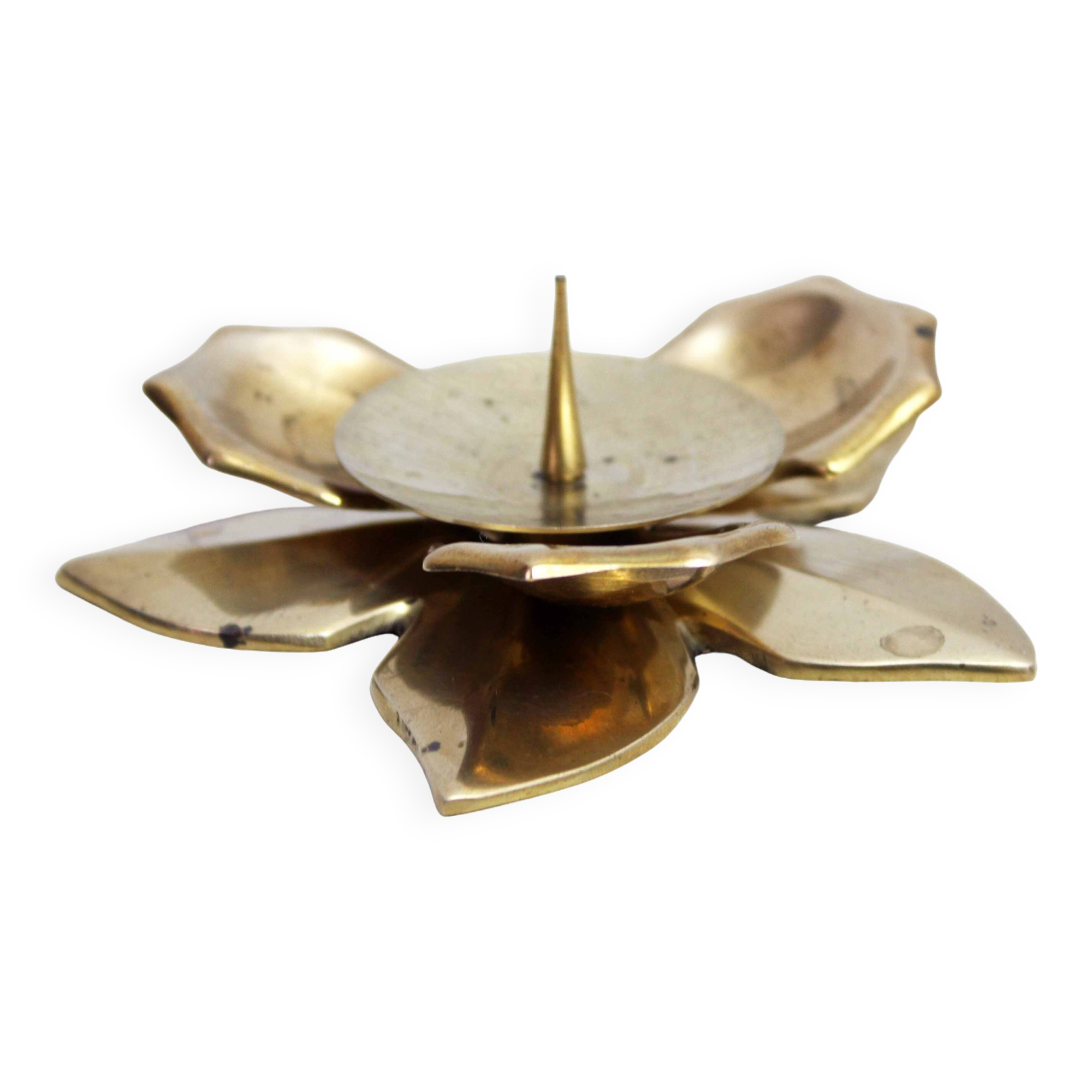 Brass flower candle holder