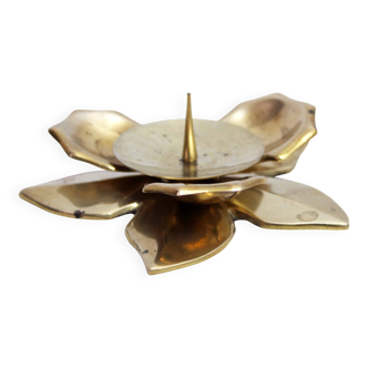 Bougeoir fleur en  laiton
