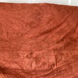 Nappe drap rideau lin ancien brodé main teint