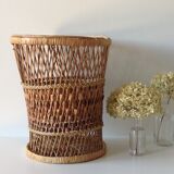 Wicker wastebasket