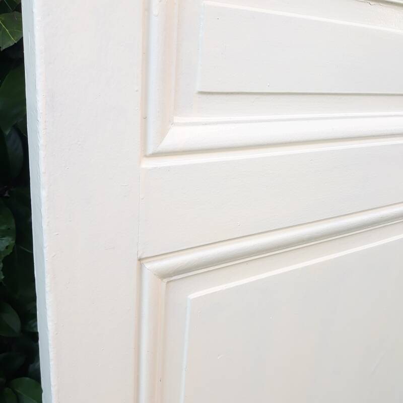 Communication door H219.5xL80cm, old panelled and moulded.