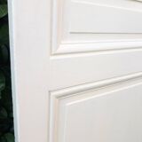 Communication door H219.5xL80cm, old panelled and moulded.