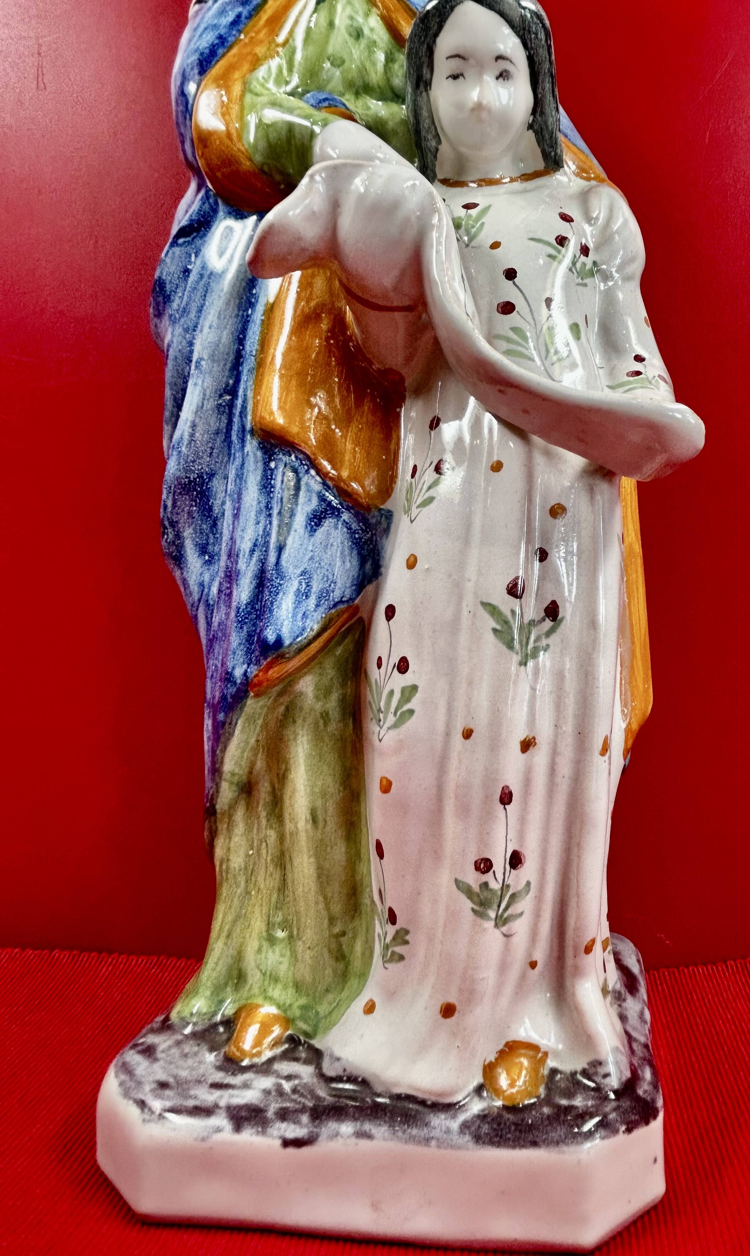Large statue of Saint Anne Teaching the Virgin Mary to Read Malicorne 38cm
