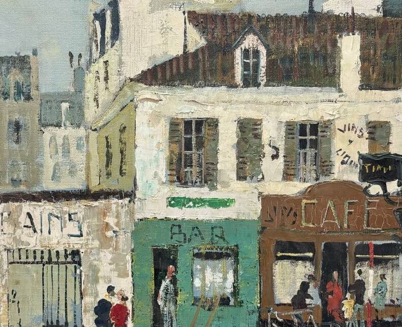 Lively street Jacques Bouyssou Oil on canvas