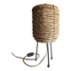 Fiber and metal tripod lamp