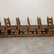 6 vintage solid wood brutalist chairs