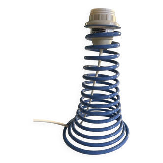 Pied de lampe design vintage en spirale bleu