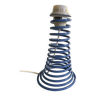 Pied de lampe design vintage en spirale bleu