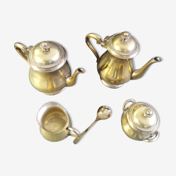 Service à thé, café en métal argenté