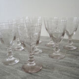 9 old port glass art deco style glass