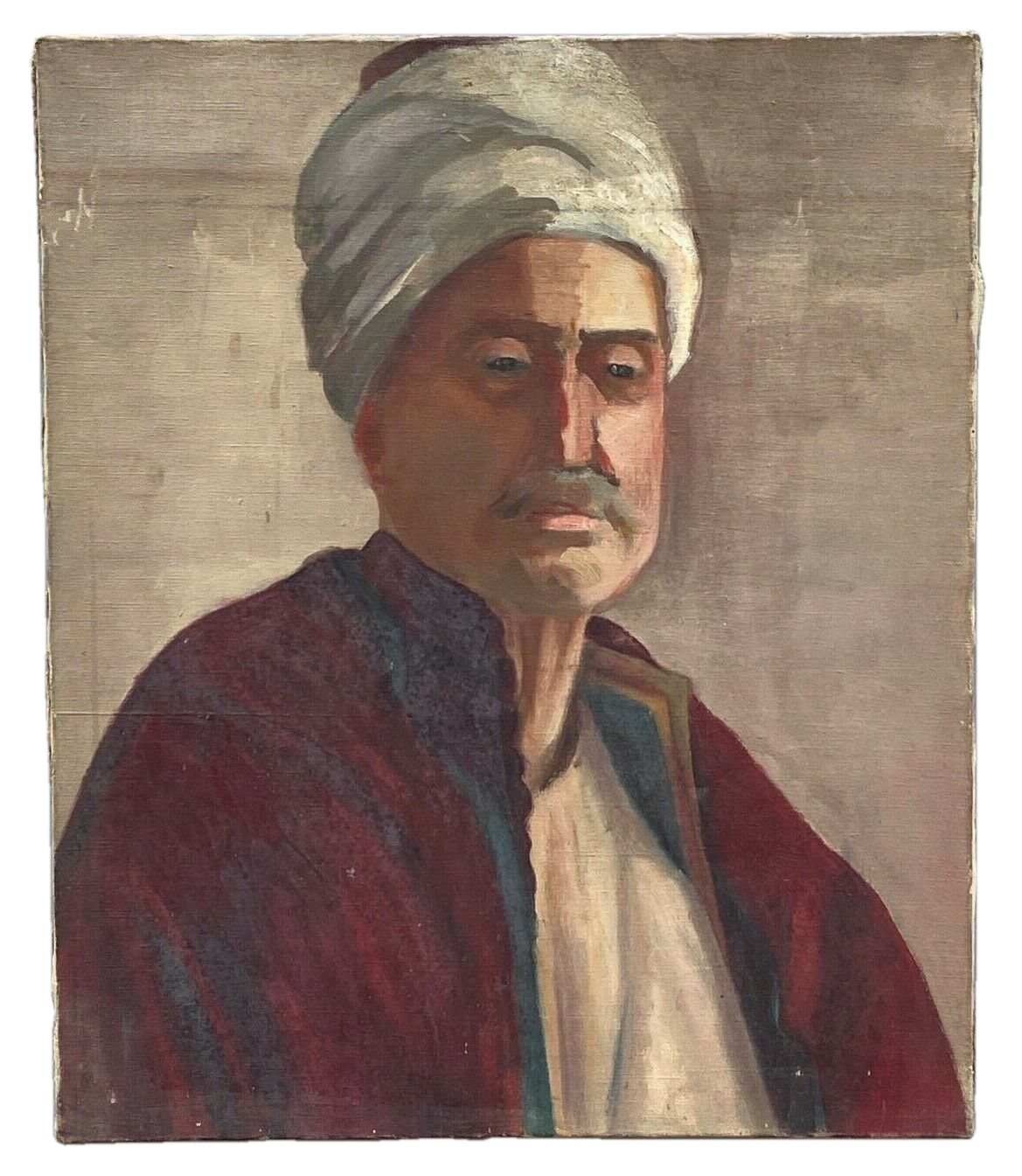 Huile toile Gabrielle Guillot de Raffaillac personnage oriental turban