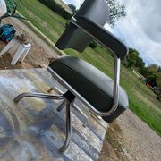 Pullman Armchair in Chrome Metal and Green Leatherette