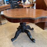 napoleon iii violin table mahogany top with drawers legs with castors