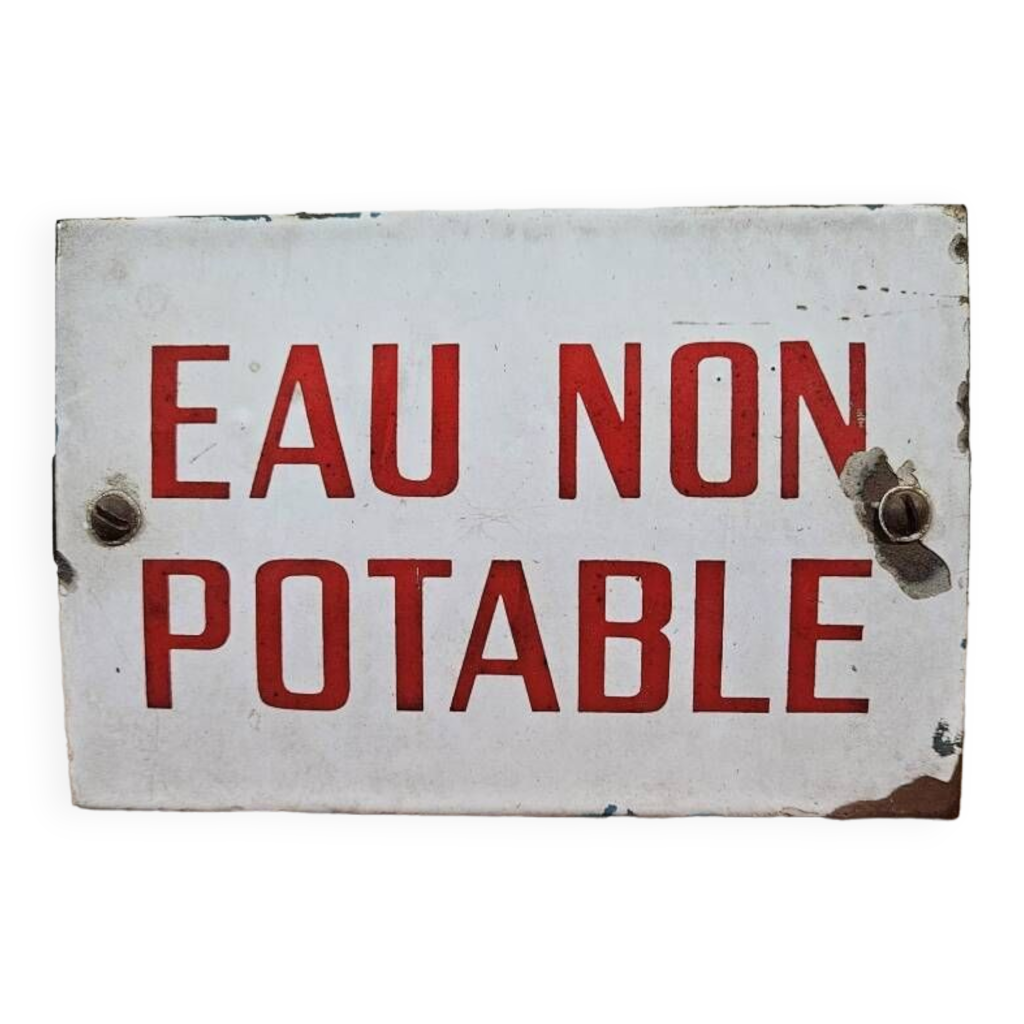 Plaque émaillée Eau Non Potable Selency