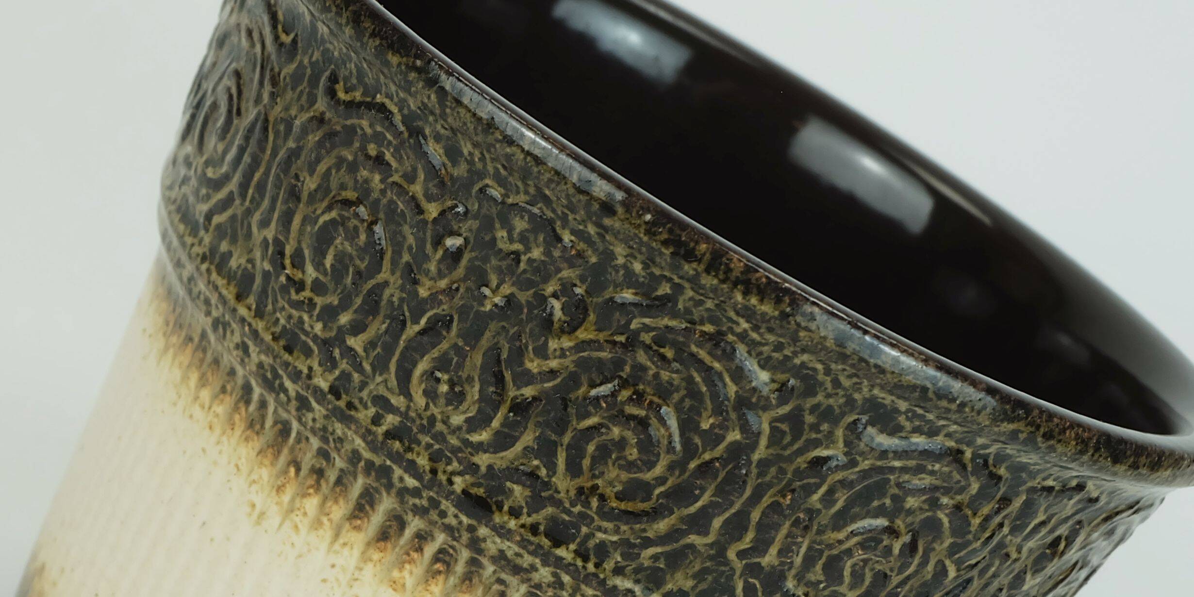 Scheurich mid century planter ceramic flower pot relief pattern model no. 809-18