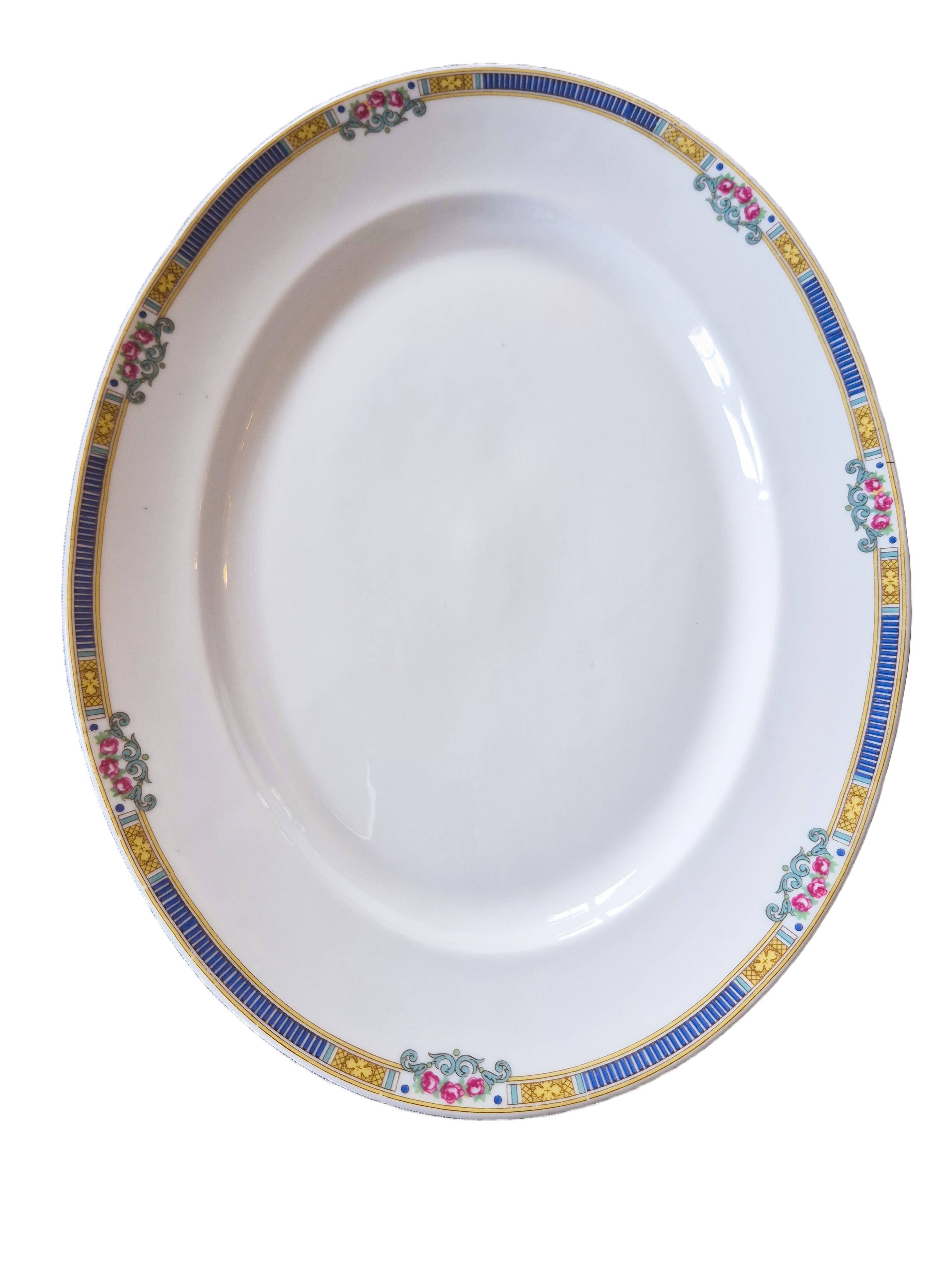 Large oval dish in Limoges porcelain by Bernardaud & Cie – Art Deco