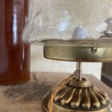 Table lamp in cracked glass and vintage gilded brass base