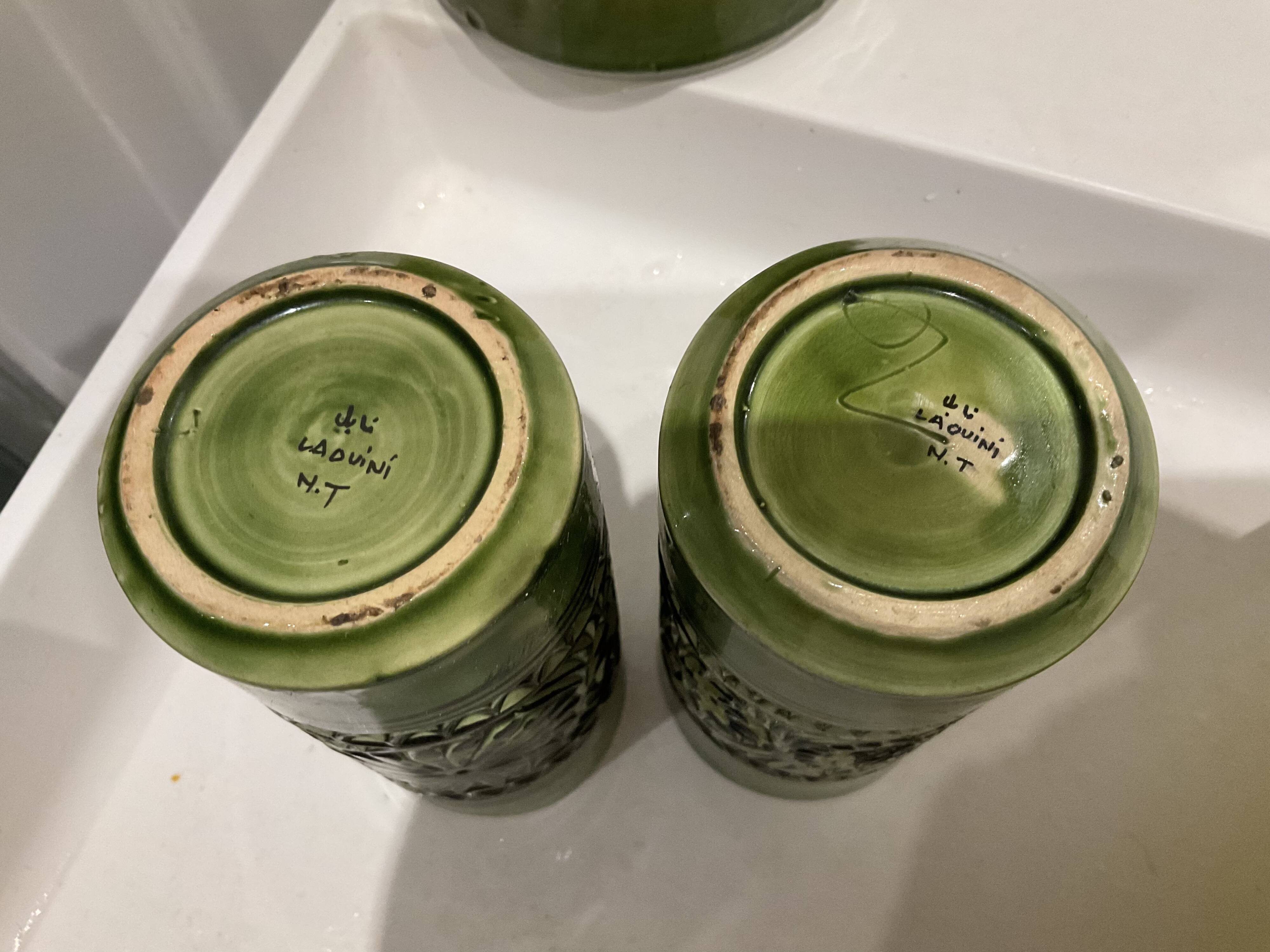 Service jug and porcelain glasses from the 1950s.