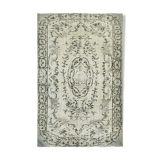 Handmade Distressed Oriental 1980s 184 cm x 283 cm Grey Rug