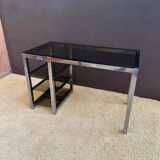 Metal and smoked glass desk