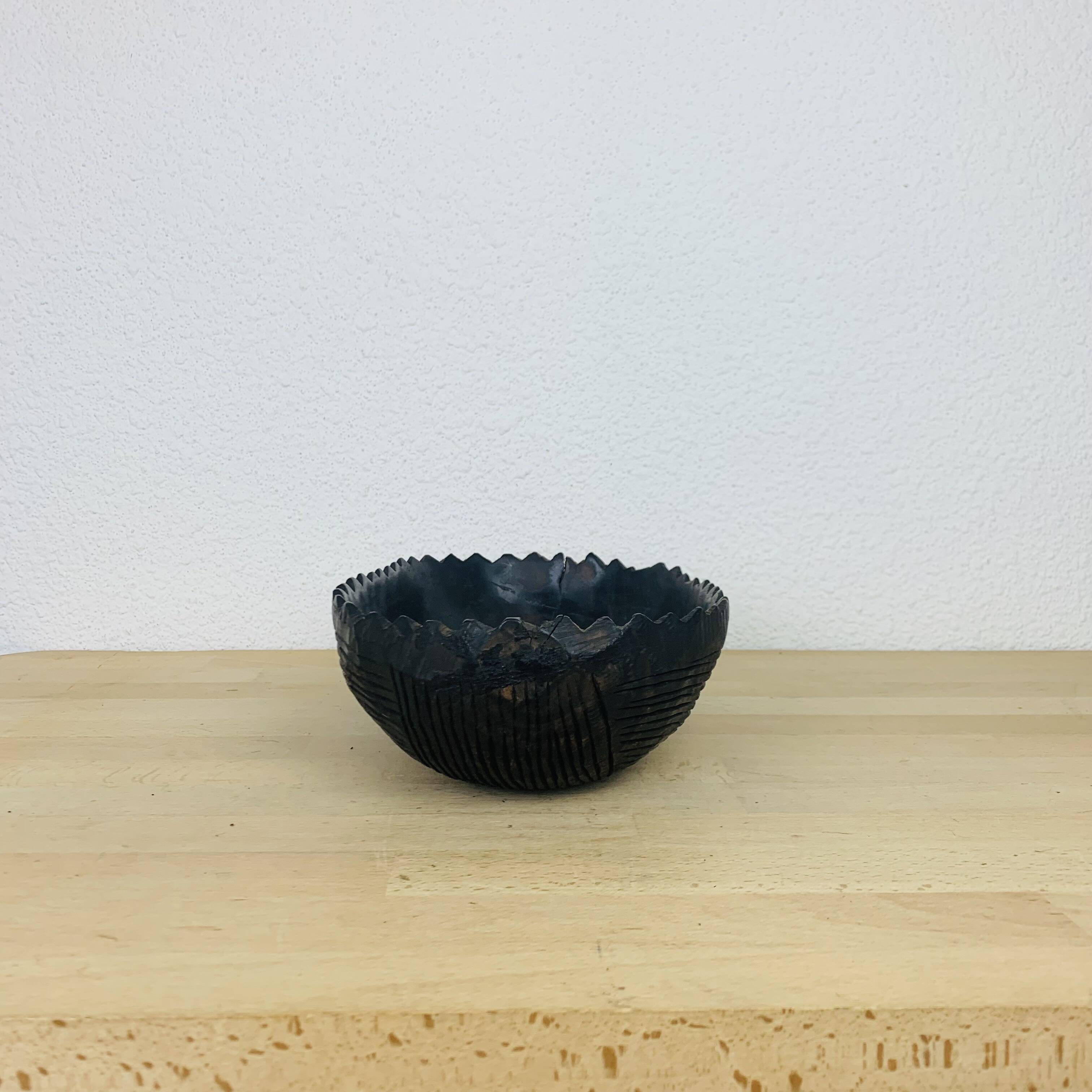 Ethnic style wooden fruit bowl