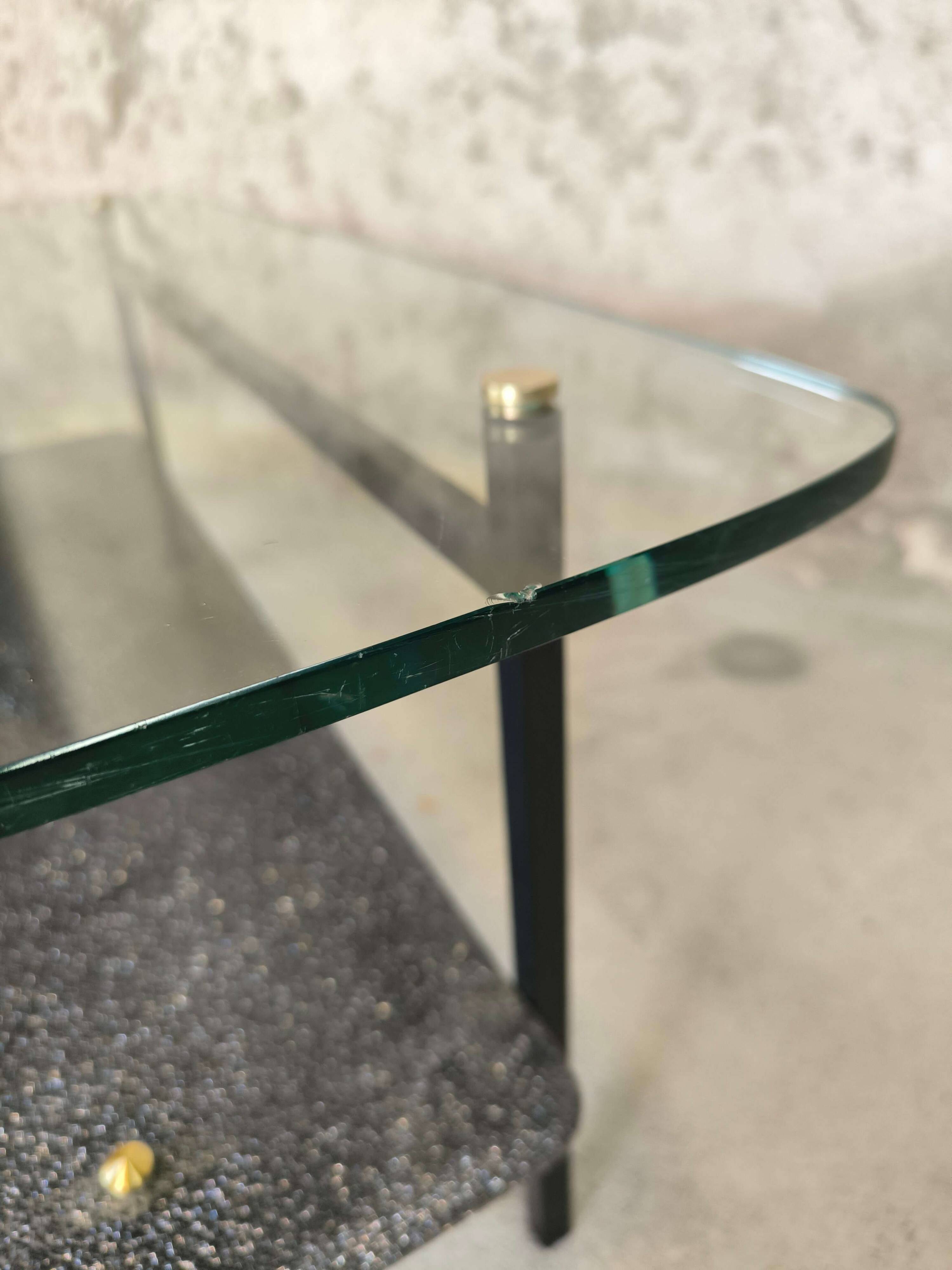 Vintage modernist glass coffee table