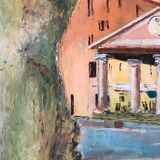 Corsican village landscape table