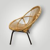 Fauteuil vintage pour enfant en bambou et rotin